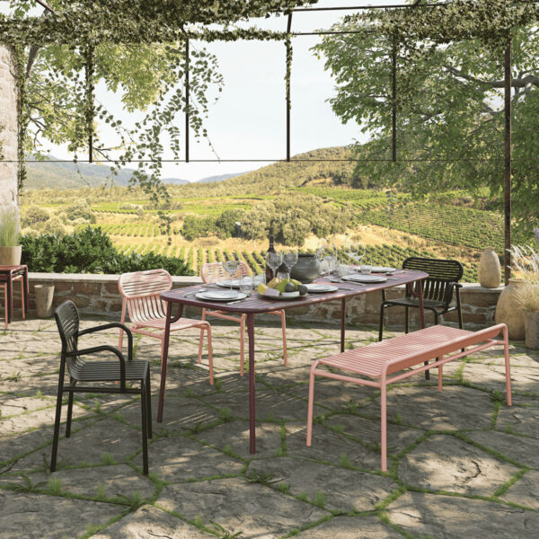Banc de jardin sans dossier week end petite friture